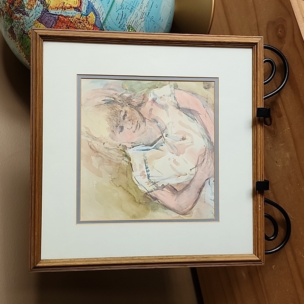 Vintage framed watercolor picture